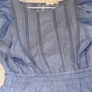 Loveshack Fancy Blue Ruffled Kids Dress XS